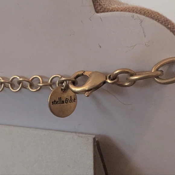 3 For $12 Clearance Stella & Dot Chunky Rhinestone Gold Necklace - Picture 3 of 3